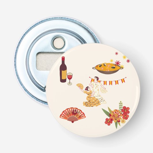 Spaanse stijl fiesta button flesopener (Voorkant)