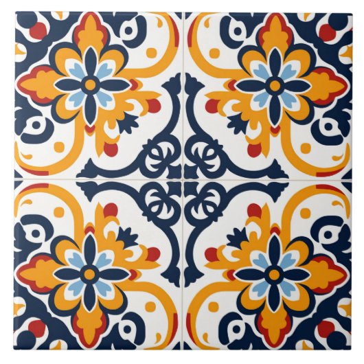 Spaanse stijl schattig patroon tegeltje (Voorkant)