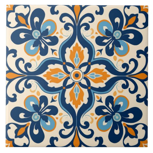 Spaanse stijl schattig patroon tegeltje (Voorkant)