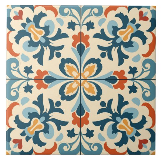 Spaanse stijl schattig patroon tegeltje (Voorkant)