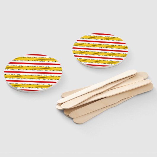 Spaanse Stripe-ventilator Handwaaier (Niet-gemonteerd)