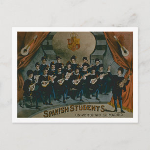 "Spaanse studenten, universiteit van Madrid" (kleu Briefkaart