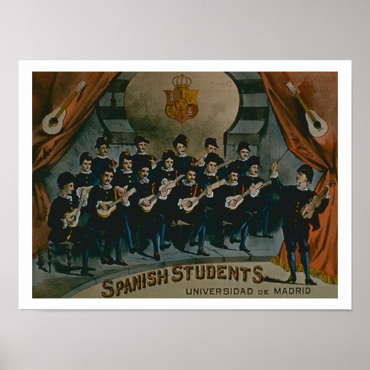 "Spaanse studenten, universiteit van Madrid" (kleu Poster (Voorkant)