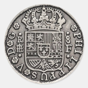 Spaanse stukken van acht klassieke ronde sticker