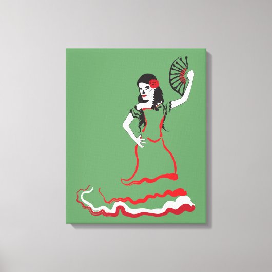 spaanse suikerschedel : groen canvas afdruk (Voorkant)