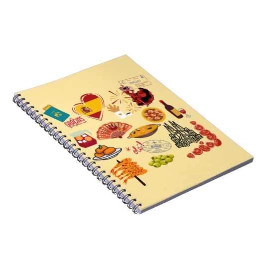 Spaanse Symbolen Travel Lovers Notitieboek (Rechterzijde)
