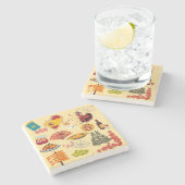 Spaanse Symbolen Travel Lovers Stenen Onderzetter (Zijkant)