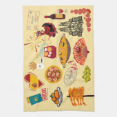 Spaanse Symbolen Travel Lovers Theedoek (Verticaal)