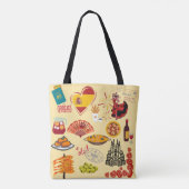Spaanse Symbolen Travel Lovers Tote Bag (Achterkant)