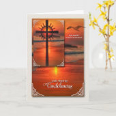 Spaanse sympathie Con Simpatia Sunset Cross Beach Kaart (Gele Bloem)