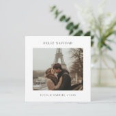 Spaanse taal Kerstmis Feliz Navidad Foto Feestdagenkaart (Staand voorkant)