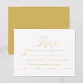 Spaanse taal Nuestra Boda Gold RSVP Kaartje (Voorkant / Achterkant)
