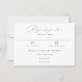 Spaanse taal Nuestra Boda Negro Caligrafía RSVP Kaartje (Voorkant)