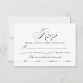 Spaanse taal Nuestra Boda Negro Rsvp Card (Voorkant)