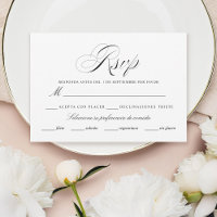 Spaanse taal Nuestra Boda Negro Rsvp Card