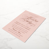 Spaanse taal Nuestra Boda Roos Gold Folie Uitnodiging (Gedraaid)