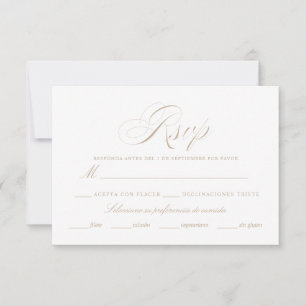 Spaanse taal Nuestra Boda Rsvp Card