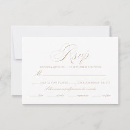 Spaanse taal Nuestra Boda Rsvp Card Kaartje