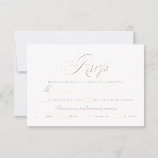 Spaanse taal Nuestra Boda RSVP-kaart Kaart (Voorkant)