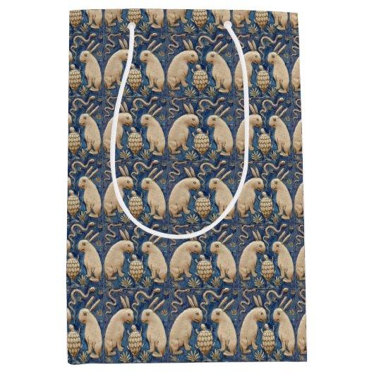  Spaanse Tegel Dierlijke Konijnenschildpad Blauw Medium Cadeauzakje (Voorkant)