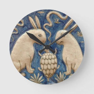 Spaanse Tegel Dierlijke Konijnenschildpad Blauw Ronde Klok