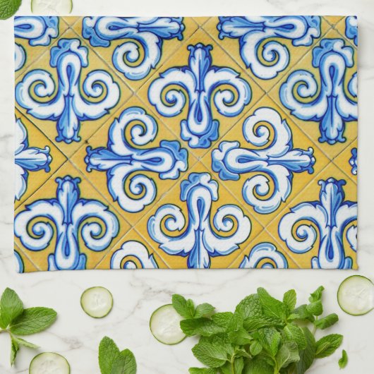Spaanse tegel theedoek (Gevouwen)