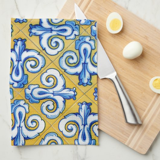 Spaanse tegel theedoek (Quarter Fold)