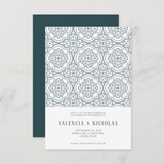 Spaanse Tegel Wedding Save the Date (Voorkant / Achterkant)