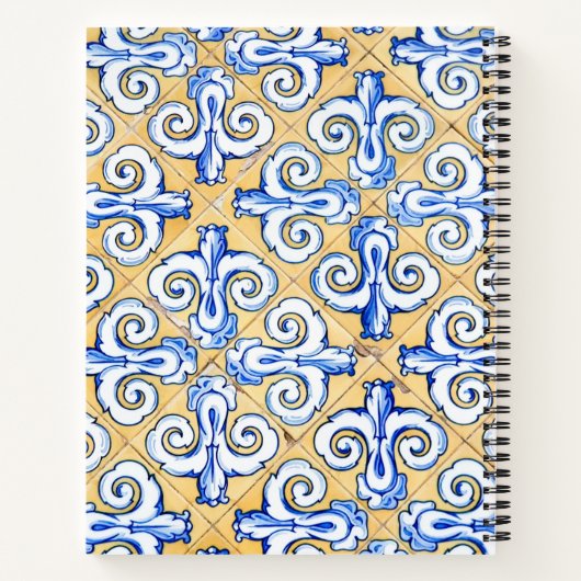 Spaanse Tegels - Azulejo Blue, Gele White Recipes Notitieboek (Achterkant)
