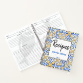 Spaanse Tegels - Azulejo Blue, Gele White Recipes Notitieboek (Binnen)