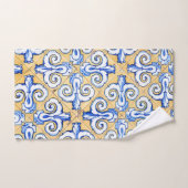 Spaanse tegels - Azulejo Blue, Yellow and White Bad Handdoek (Handdoek)