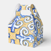 Spaanse tegels - Azulejo Blue, Yellow and White Bedankdoosjes (Achterkant)