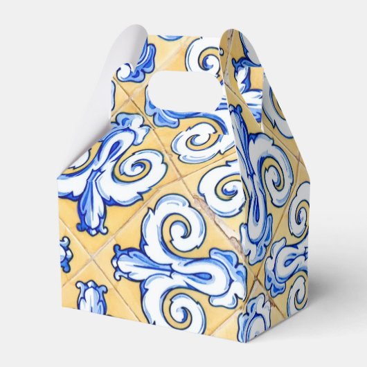Spaanse tegels - Azulejo Blue, Yellow and White Bedankdoosjes (Achterkant)