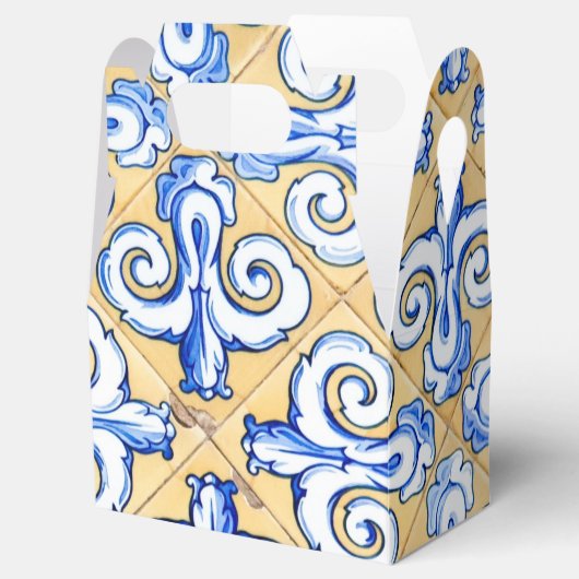 Spaanse tegels - Azulejo Blue, Yellow and White Bedankdoosjes (Geopend)