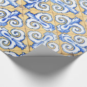 Spaanse tegels - Azulejo Blue, Yellow and White Cadeaupapier (Hoek)