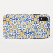Spaanse tegels - Azulejo Blue, Yellow and White Case-Mate iPhone Case (Achterkant (horizontaal))