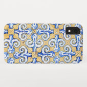Spaanse tegels - Azulejo Blue, Yellow and White Case-Mate iPhone Case (Achterkant (horizontaal))