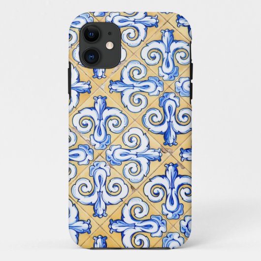 Spaanse tegels - Azulejo Blue, Yellow and White Case-Mate iPhone Case (Achterkant)