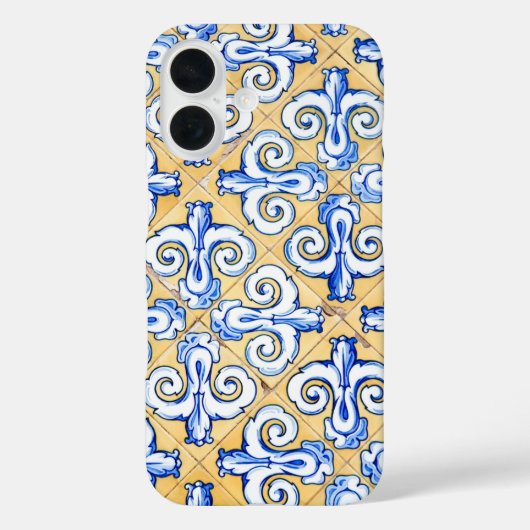 Spaanse tegels - Azulejo Blue, Yellow and White Case-Mate iPhone Case (Achterkant)
