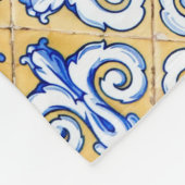 Spaanse tegels - Azulejo Blue, Yellow and White Fleece Deken (Hoek)