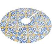 Spaanse tegels - Azulejo Blue, Yellow and White Kerstboom Rok (Gekanteld)