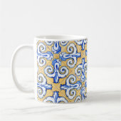 Spaanse tegels - Azulejo Blue, Yellow and White Koffiemok (Links)