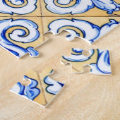 Spaanse tegels - Azulejo Blue, Yellow and White Legpuzzel (Zijkant)