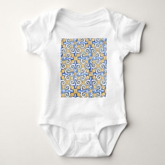 Spaanse tegels - Azulejo Blue, Yellow and White Romper (Voorkant)