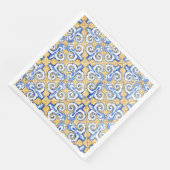 Spaanse tegels - Azulejo Blue, Yellow and White Servet (Hoek)
