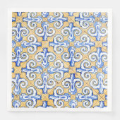 Spaanse tegels - Azulejo Blue, Yellow and White Servet (Voorkant)