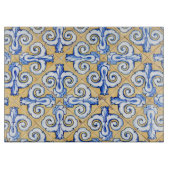 Spaanse tegels - Azulejo Blue, Yellow and White Snijplank (Voorkant)