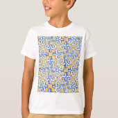 Spaanse tegels - Azulejo Blue, Yellow and White T-shirt (Voorkant)