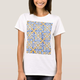 Spaanse tegels - Azulejo Blue, Yellow and White T-shirt