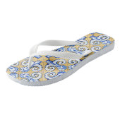 Spaanse tegels - Azulejo Blue, Yellow and White Teenslippers (Schuin)